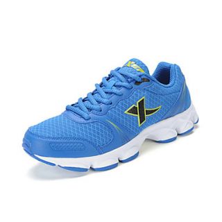 Xtep Mens Blue Breathability Synthetic Leather Mesh Running Shoes