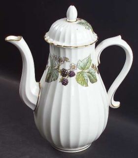 Royal Worcester Lavinia White (Bone) Coffee Pot & Lid, Fine China Dinnerware   B