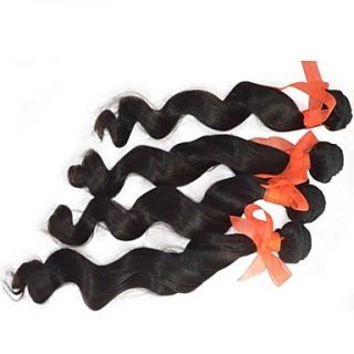 Indian Loose Wave Weft 100% Virgin Remy Human Hair Extensions Mixed Lengths 22 24 26 Inches