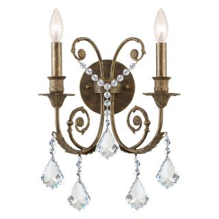 Crystorama Clear Swarovski Elements Crystal Wrought Iron Wall Sconce   12.5W in.