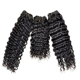 Brazilian Deep Wave Weft 100% Virgin Remy Human Hair Extensions Mixed Lengths 14 16 18 Inches