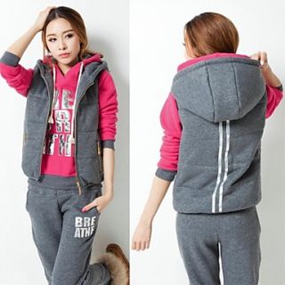 Womens High Quality Three piece Thickening Sweater Hoodie Suit
