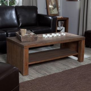 Hayneedle Belham Living Brinfield Rustic Solid Wood Coffee Table Multicolor  