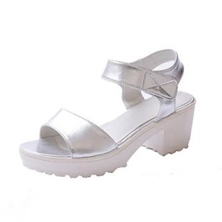 Faux Leather Womens Chunky Heel Open Toe Sandals Shoes(More Colors)