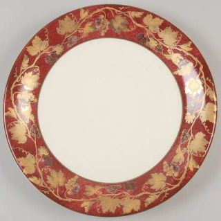 Crate & Barrel Volante Dinner Plate, Fine China Dinnerware   Gold Grapes,Leaves