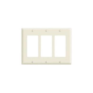 Leviton 80411I Electrical Wall Plate, Decora, 3Gang Ivory