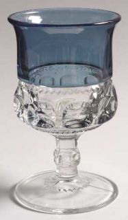Tiffin Franciscan KingS Crown Blue Flashed (Top Only) Water Goblet   Stem 4016,