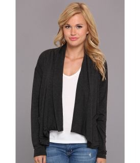 kensie Drapey French Terry Jacket Womens Sweater (Gray)