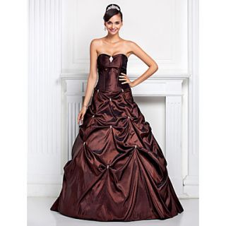 Ball Gown Sweetheart Floor length Taffeta Evening/Prom Dress With Pick Up Skirt