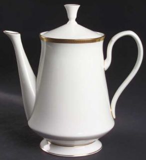 Oxford (Div of Lenox) Bennington Coffee Pot & Lid, Fine China Dinnerware   Gold
