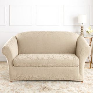 Sure Fit Stretch Jacquard Damask Sofa Cover Rasin   40843