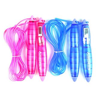 PVC and ABS Handle LCD Adjustable Skipping Rope with Counting,Timing and Calory Function (Assorted Colors,3M)