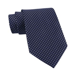 Stafford Micro Square Silk Tie, Navy, Mens