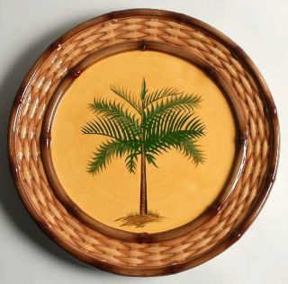 Pacific Rim Palm Tree Dinner Plate, Fine China Dinnerware   Tree Center On Yello