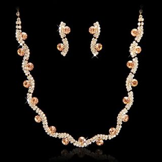 Fashion Alloy And Czech Rhinestones Jewelry Set Including Necklace And Earrings