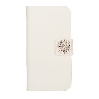Zircon Sunflower Button Leather Full Body Case for iPhone 5/5S
