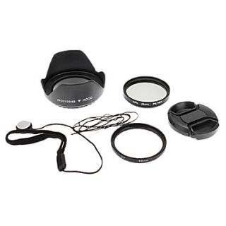 49mm UV CPL Filter LensCapKeeperHood for Sony Alpha NEX 7 NEX 5N NEX C3