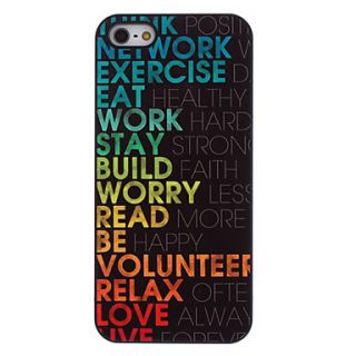 Colorful Words about Life Pattern Aluminum Hard Case for iPhone 5/5S