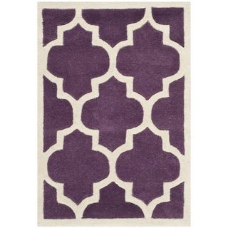 Safavieh Handmade Moroccan Chatham Purple Geometric Wool Area Rug (3 X 5)
