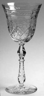 Rock Sharpe Marina Water Goblet   Stem #1008,Cut Horizontal/Floral Design