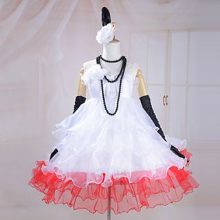 Vocaloid Hatsune Miku Red Edge White Cosplay Dress