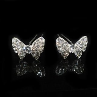 Two Pieces Alloy Butterfly Shape Wedding Bridal Hairpins With Rhinestones