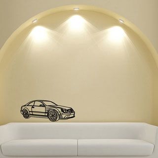 Mercedes Benz Coupe Car Wall Art Vinyl Decal Sticker (Glossy blackEasy to apply, instructions includedDimensions: 25 inches wide x 35 inches long )