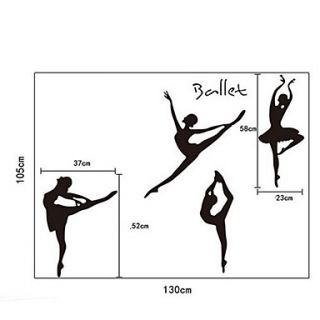 Pretty DIY Adhesive Removable Wall Decal Ballet Girls