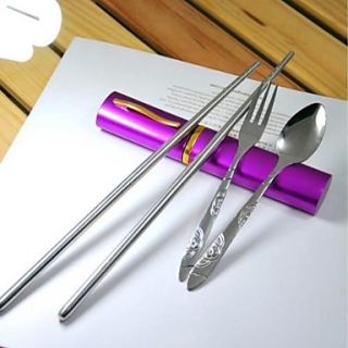 Outdoors 3 In 1 Design/Stainless steel fork and Spoon and Foldable Chopsticks