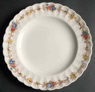 Spode Hazel Dell (White) Luncheon Plate, Fine China Dinnerware   White, Multicol