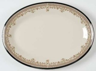 Lenox China Lace Point 14 Oval Serving Platter, Fine China Dinnerware   Gray&Pi