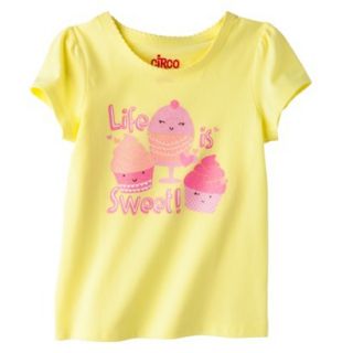 Circo Infant Toddler Girls Short Sleeve Life is Sweet Cupcake Tee   Yellow 4T