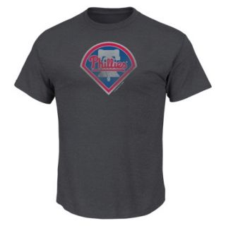 MLB Mens Philadelphia Phillies Crew Neck T Shirt   Grey (XL)