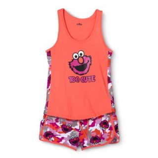 SESAME STREET Juniors Elmo Pajama Set   Orange/Pink S(3 5)