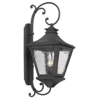 Manor 3 light Charcoal Outdoor Lantern style Wall Sconce