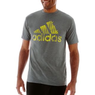 Adidas Logo Shockwave Tee, Yellow/Grey, Mens