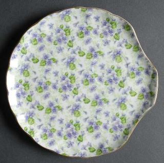 Lefton Violet Chintz Snack Plate, Fine China Dinnerware   Violets All Over,Scall