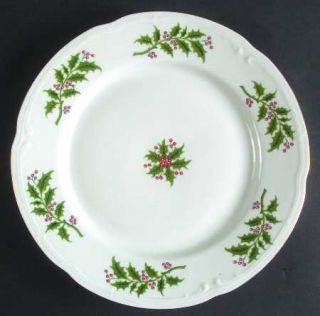 Wtoctawek (Poland) Wtw3 Dinner Plate, Fine China Dinnerware   Holly And Berries,