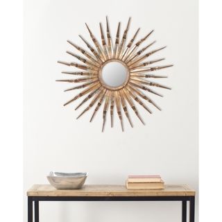 Handmade Arts And Crafts Nova Sun Burst Wall Mirror (CopperMaterials: Iron and glassMirror materials: Glass with silver backingDimensions: 33.1 inches high x 33.1 inches wide x 3.9 inches deep )