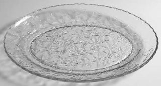 Princess House Crystal Fantasia Platter   Clear,Pressed Dinnerware,Floral Design