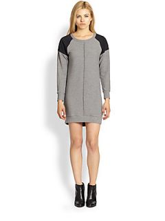 LNA Cutout Sweatshirt Dress   Heather Grey