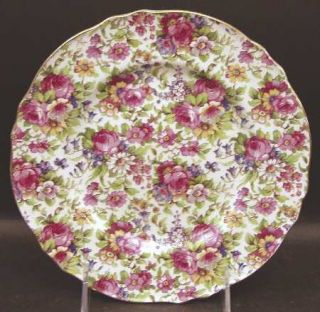 Royal Winton Summertime (Pre 1960,Cream Bck,Gold Tr) Salad Plate, Fine China Din