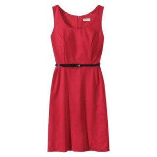 Merona Womens Ponte Sleeveless Fit and Flare Dress   Wowzer Red   L