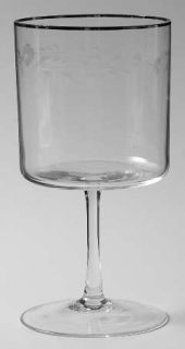 Reizart Rosemont Water Goblet   Clear, Platinum Trim