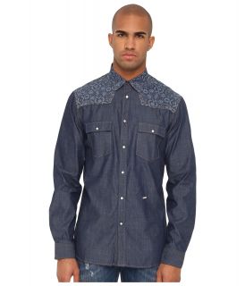 Just Cavalli Slim Fit Shirt Mens Long Sleeve Button Up (Blue)