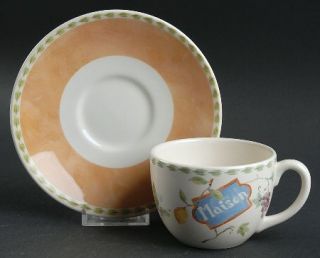 Royal Stafford Cafe Provence Flat Cup & Saucer Set, Fine China Dinnerware   Hous