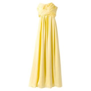 TEVOLIO Womens Satin Strapless Maxi Dress   Sassy Yellow   14