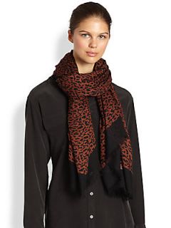 Marc Jacobs Squiggle Print Scarf   Copper Black