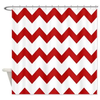 CafePress Red White Chevrons Shower Curtain Free Shipping! Use code FREECART at Checkout!