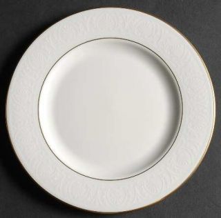 Lenox China Hannah Gold Salad Plate, Fine China Dinnerware   Debut,Bone,White Sc